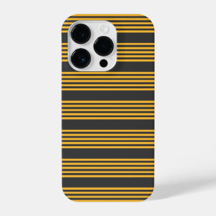Coque Pour iPhone 14 Plus Motif à cinq bandes Sunny jaune et charbon de bois