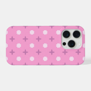 Motif à pois et pétales d'étoile rose