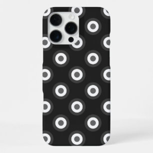 Coque iPhone 16 Pro Max Motif à pois - Noir Blanc Gris