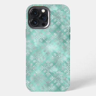 Etui iPhone 13 Pro Max Motif Aqua et Silver