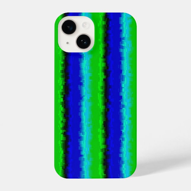 Coque iPhone Motif arc-en-ciel bleu vert abstrait 3D (Verso)