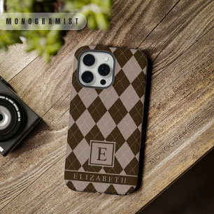 Motif Argyle Violet Gris Brun Personnalisable