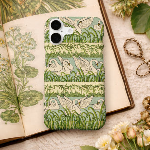 Motif Art Nouveau de cygne – Cygne botanique vinta