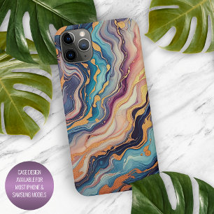 Motif artistique en marbre bleu aqua foncé violet