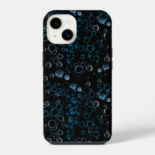 Coque Pour iPhone 14 Motif bulles 01 Fond noir