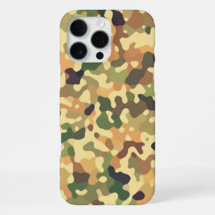 Coque iPhone 16 Pro Max Motif Camo - Vert Orange Brown Noir