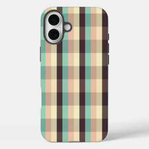 Coque iPhone 16 Plus Motif carreaux pastel en rayures horizontales