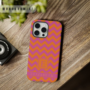 Motif chevron rose orange personnalisable