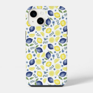 Coque Pour iPhone 14 Motif Citron Country Français Bleu