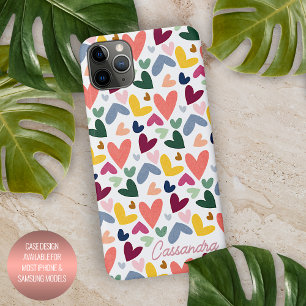 Coque iPhone 16 Pro Max Motif Cœur Orange Menthe Verte Rose Bleu Personnal