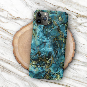 Etui iPhone 13 Pro Max Motif d'agate de minéraux de fausse turquoise sarc