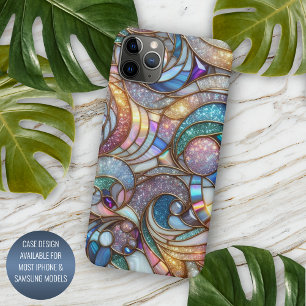 Coque iPhone 11Pro Max Motif d'art floral en verre Abstrait