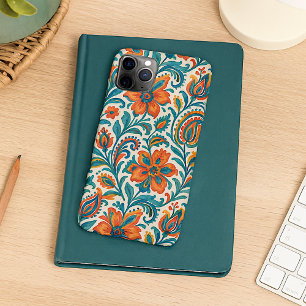 Coque iPhone 16 Pro Max Motif d'art floral paisley coloré ethnique élégant
