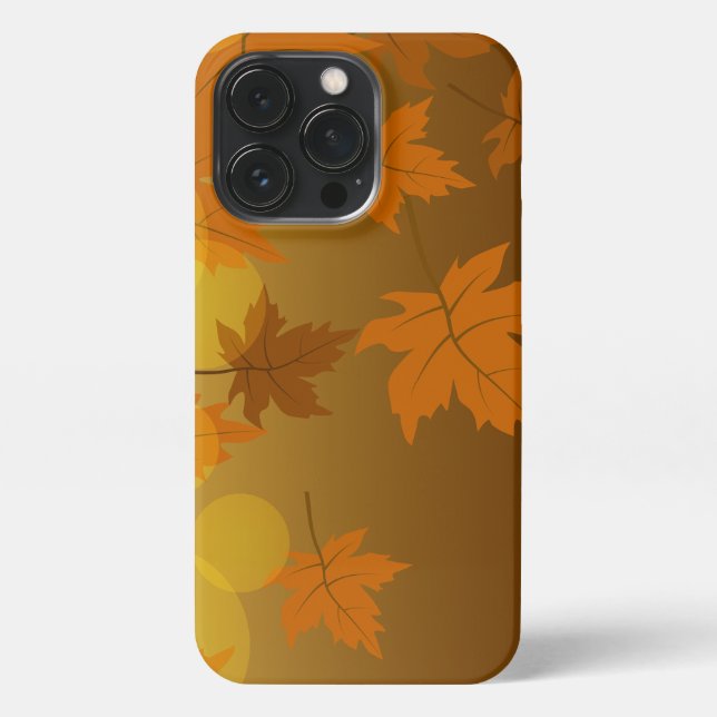 Coque iPhone Motif d'automne avec feuilles d'érable en chute et (Verso)