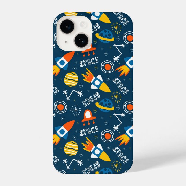 Coque iPhone Motif d'aventures spatiales colorées (Verso)