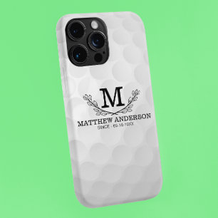 Coque iPhone 11Pro Max Motif de balle de golf personnalisé Nom Monogramme