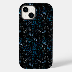 Coque Pour iPhone 14 Motif de bulles 01 Fond noir
