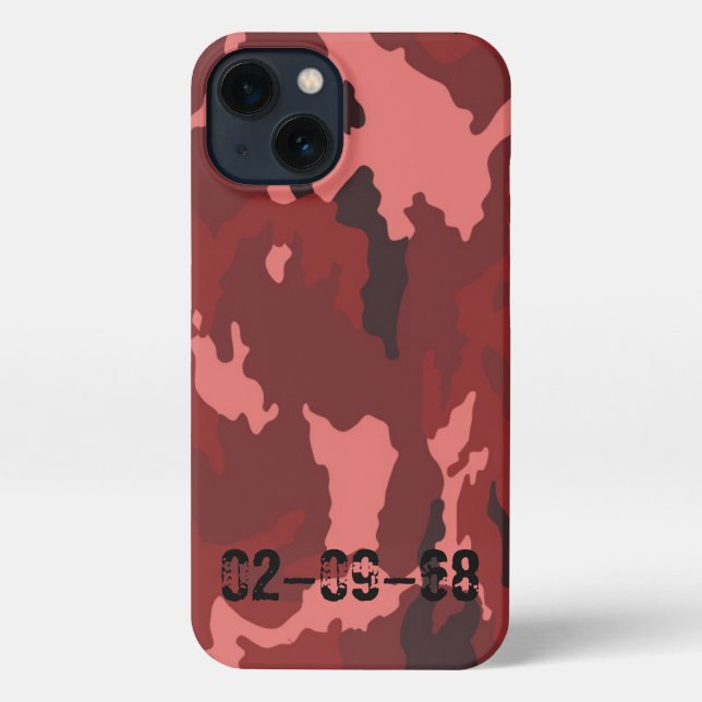 Coque iPhone Motif de camouflage rouge (Verso)