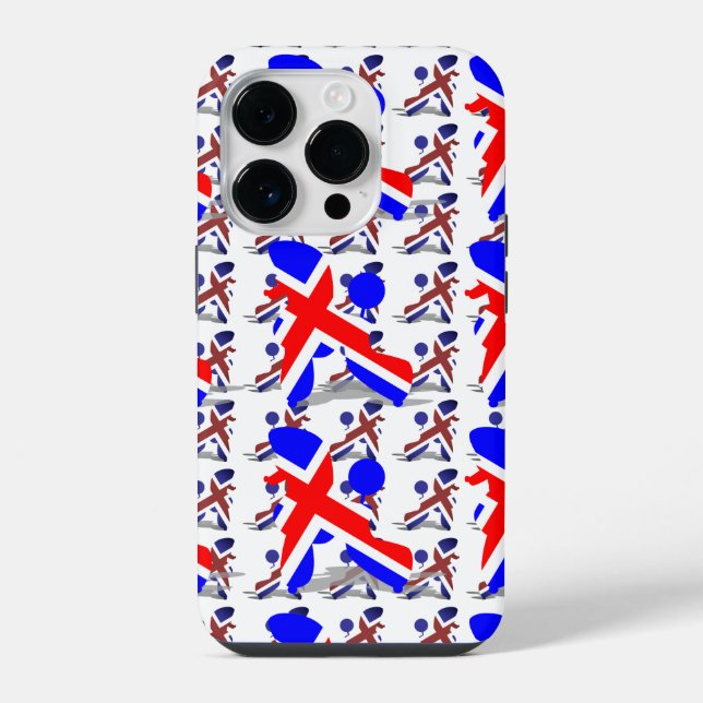 Coque iPhone Motif de caniche de style britannique (Verso)