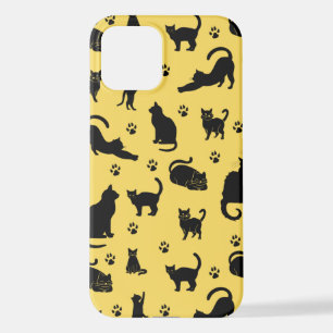 Coque iPhone 12 Motif de chat noir