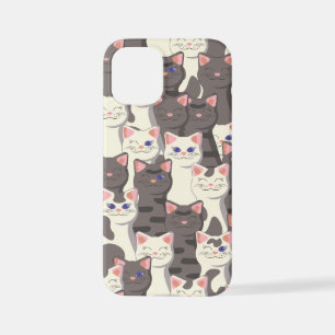 Coque iPhone 12 Mini Motif de chats blancs et gris