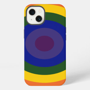 Etui iPhone 13 Motif de cible arc-en-ciel