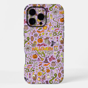 Coque iPhone 16 Pro Max Motif de doodle Halloween mignon