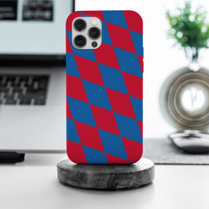 Motif de drapeau diamant Bavière bleu et rouge