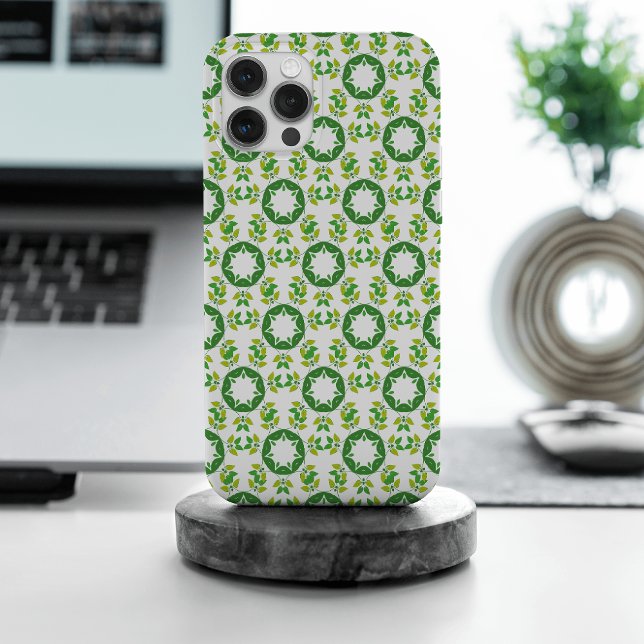 Coque iPhone Motif de feuille, motif de feuilles, feuilles vert (Créateur téléchargé)