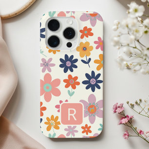 Motif de fleurs colorées personnalisé pour fille