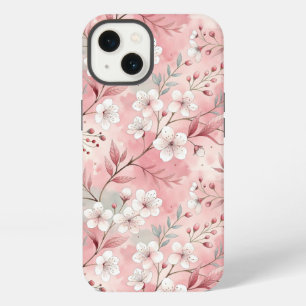 Etui iPhone 13 Motif de fleurs Sakura rose