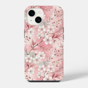 Coque Pour iPhone 14 Motif de fleurs Sakura rose