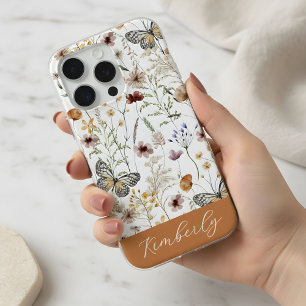 Motif de fleurs sauvages aquarelles Boho blanc