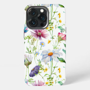 Etui iPhone 13 Pro Motif de fleurs sauvages modernes