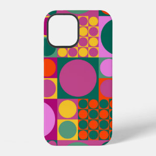 Coque iPhone 12 Motif de fond géométrique abstrait sans couture, r
