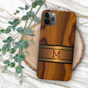 Coque iPhone 16 Pro Max Motif de grain de bois tendance classique personna
