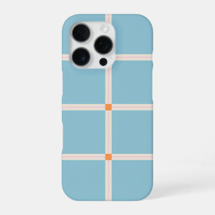 Coque iPhone 16 Pro Motif de grille de couleurs douces avec accent cha