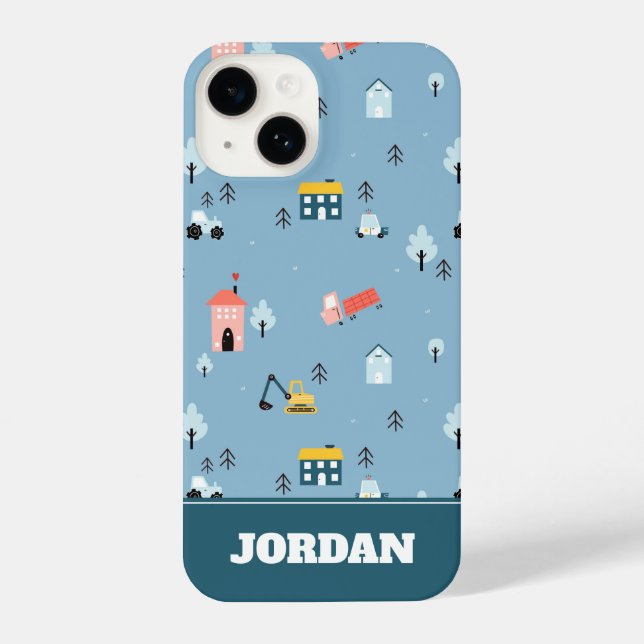 Coque iPhone Motif de la scène du Doodle Town (Verso)