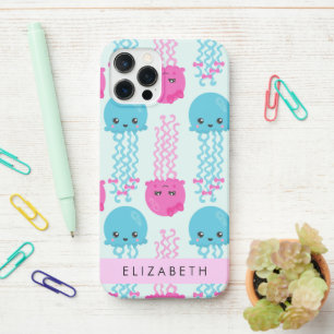Coque iPhone 12 Pro Motif de méduses, Mignonne méduse, Mer, Votre nom