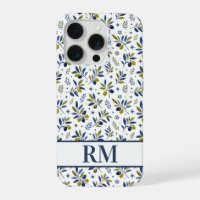 Motif de monogramme à l'olive de style country fra