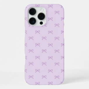 Coque iPhone 16 Pro Max Motif de nœud papillon violet Coquette Girly Print