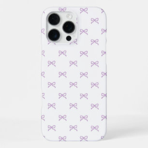 Coque iPhone 16 Pro Max Motif de nœud papillon violet Coquette Girly Print