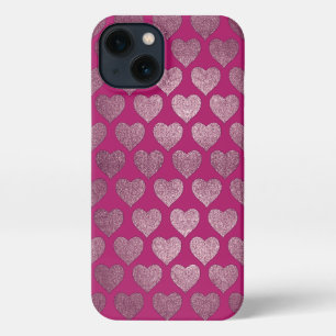 Etui iPhone 13 Motif de Parties scintillant de coeur