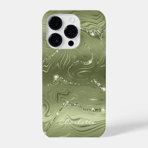 Coque Pour iPhone 14 Plus Motif de Parties scintillant en argent chic person
