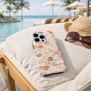 Coque iPhone 16 Pro Motif de plage aux coquillages côtiers doux