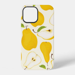 Coque iPhone 12 Motif de poire sans joint. Différentes poires frui