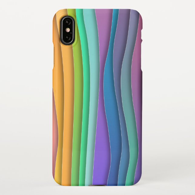 Coque iPhone Motif de rayures arc-en-ciel brillantes (Dos)