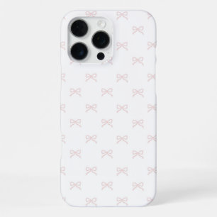 Coque iPhone 16 Pro Max Motif de ruban blanc rose Coquette Girly Printemps
