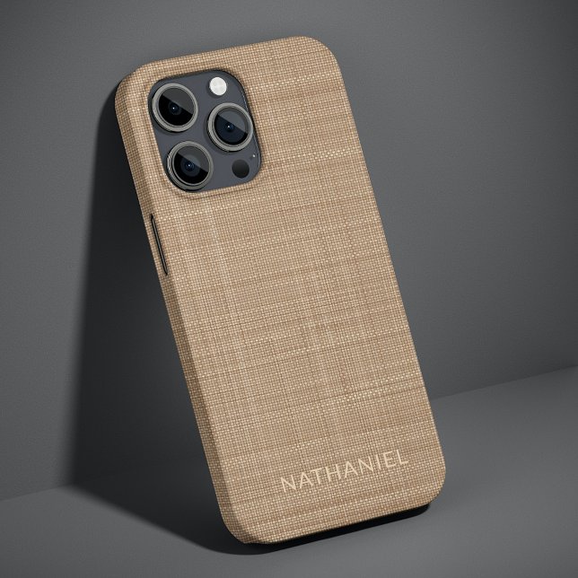 Coque iPhone Motif de texture Brown beige clair personnalisé (Créateur téléchargé)