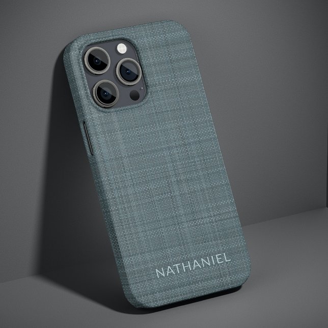 Coque iPhone Motif de texture gris Turquoise foncé personnalisé (Créateur téléchargé)